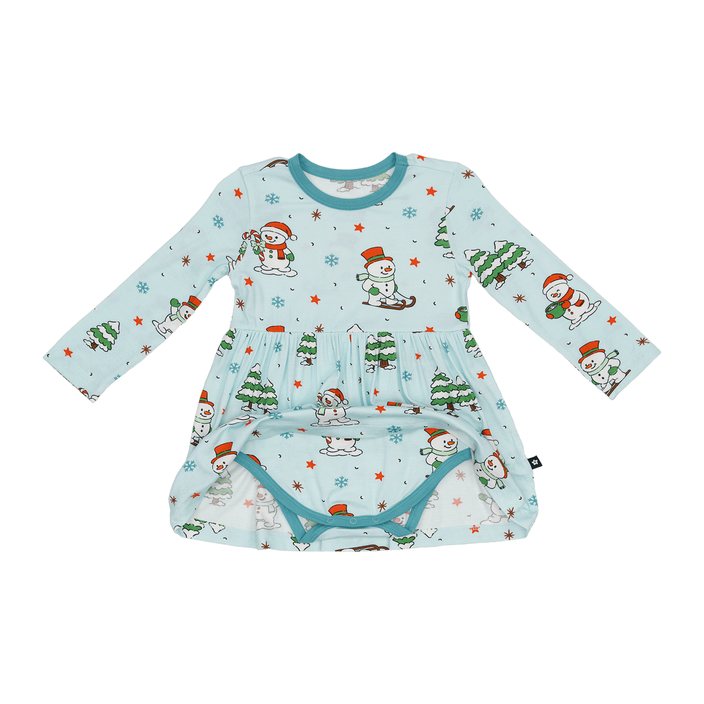 Long Sleeve Twirl Dress in Jingle and Glide