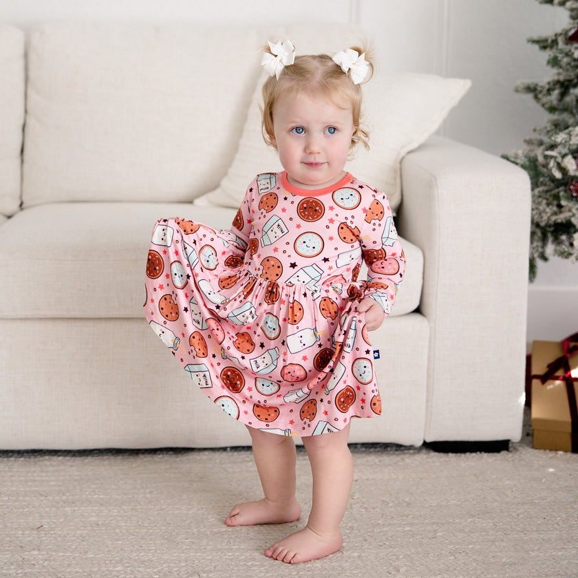 Long Sleeve Twirl Dress in Tasty Twinkle