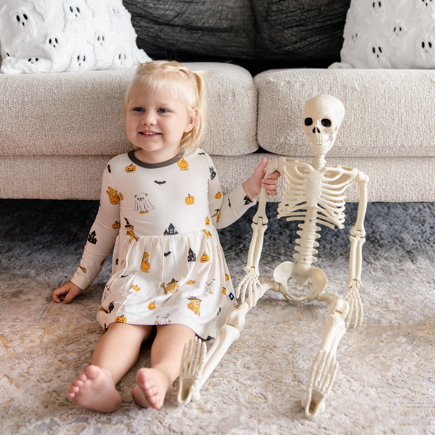 Long Sleeve Twirl Dress in Trick or Treat