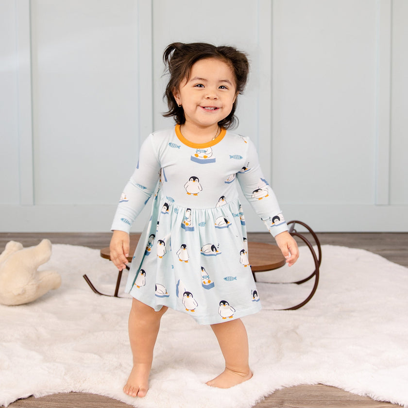 Long Sleeve Twirl Dress in Waddle and Chill