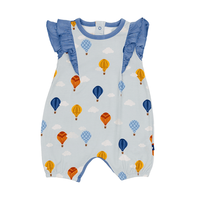Ruffle Shorty Romper in Hot Air Balloons
