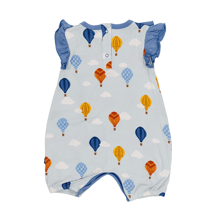 Ruffle Shorty Romper in Hot Air Balloons