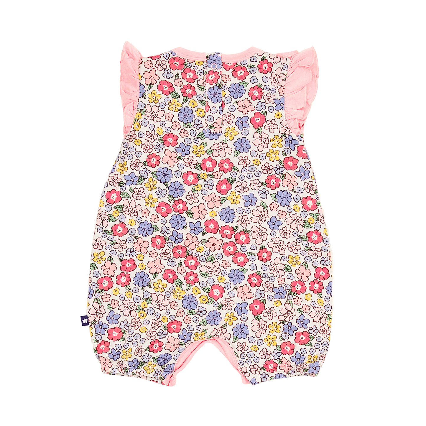Ruffle Shorty Romper in Ditsy Delight