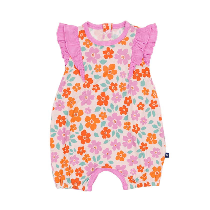 Ruffle Shorty Romper in Sweet Blossom