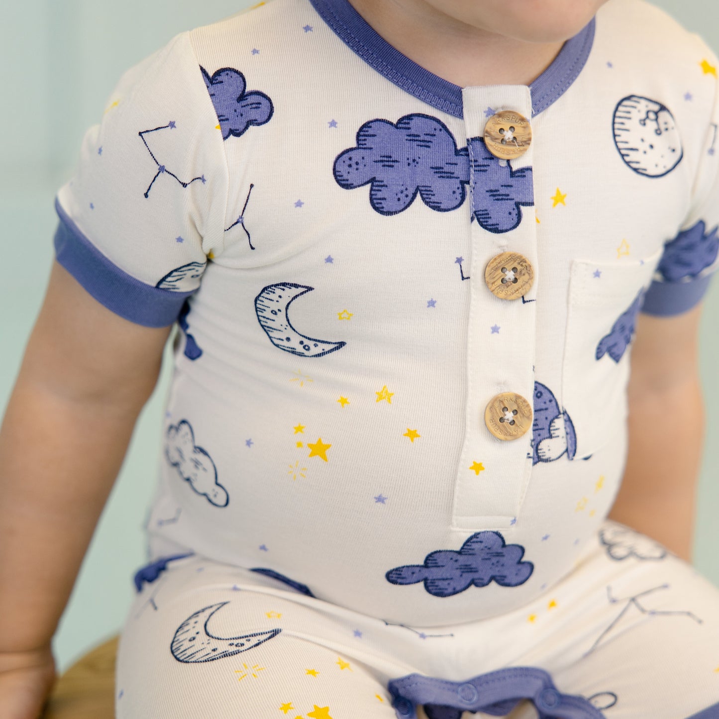 Short Romper in Dreamy Skies