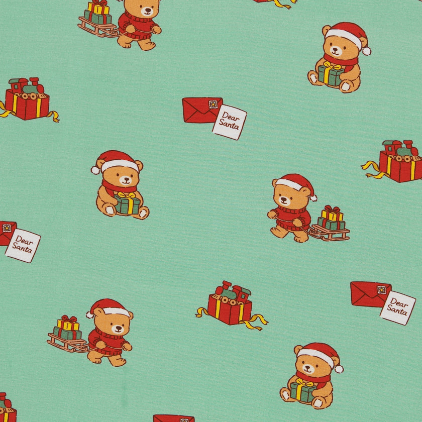 Long Sleeve Smocked Dress in Dear Santa