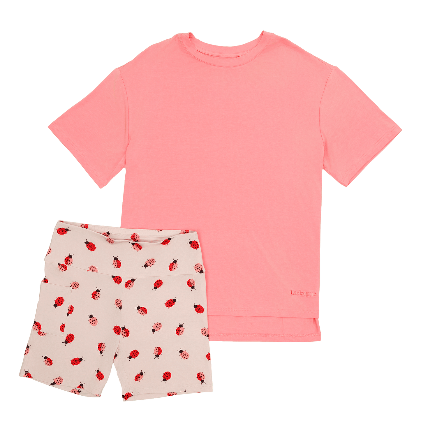 Women's Biker Short Set in Ladybug Lane