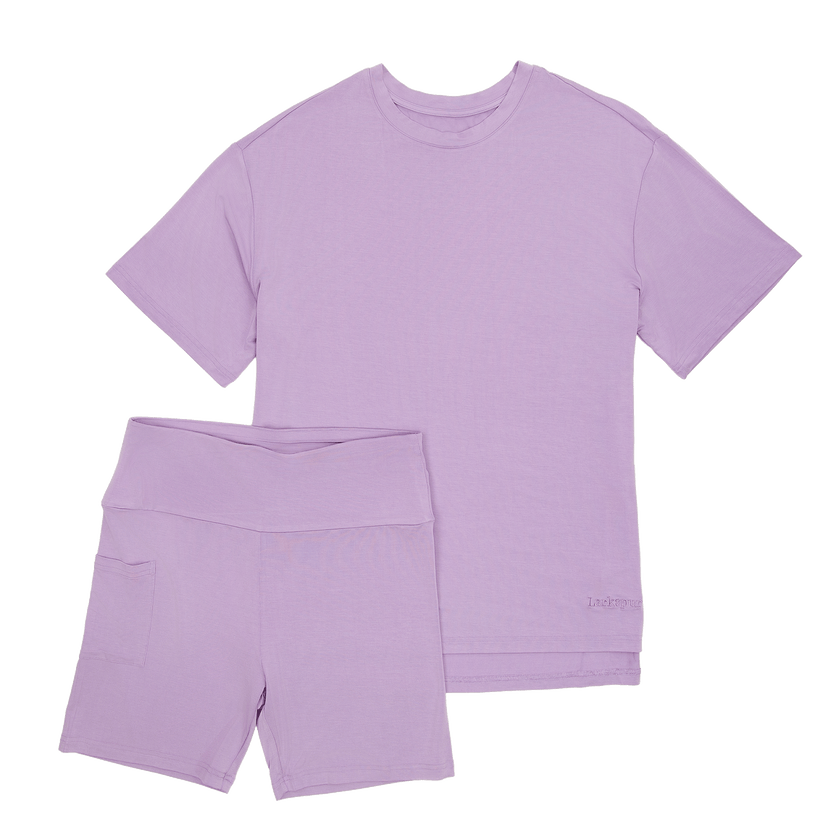 Women's Biker Short Set in Wisteria