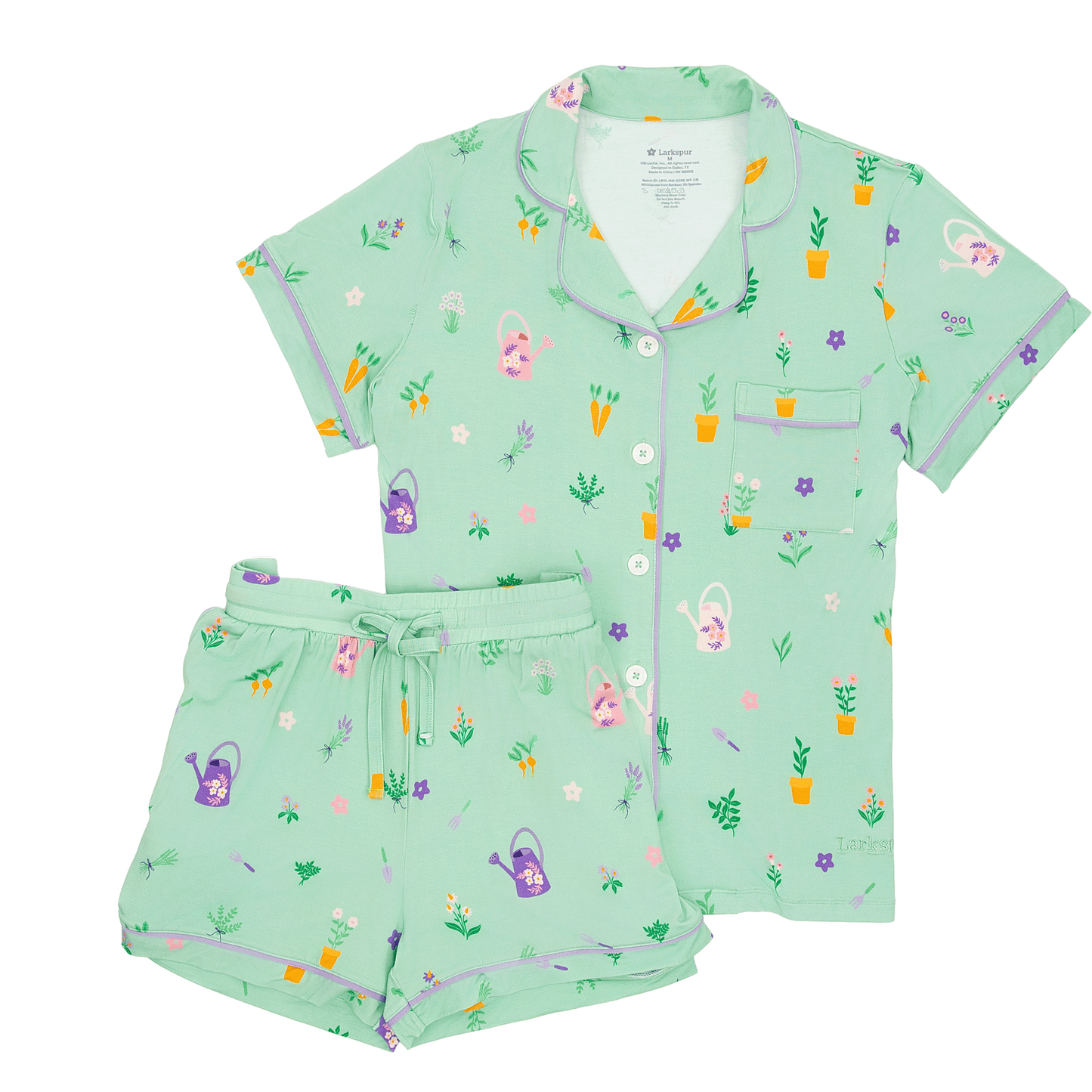 Women's Short Pajama Set in Bloom and Trowel