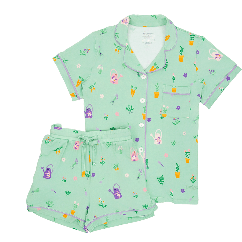 Women's Short Pajama Set in Bloom and Trowel