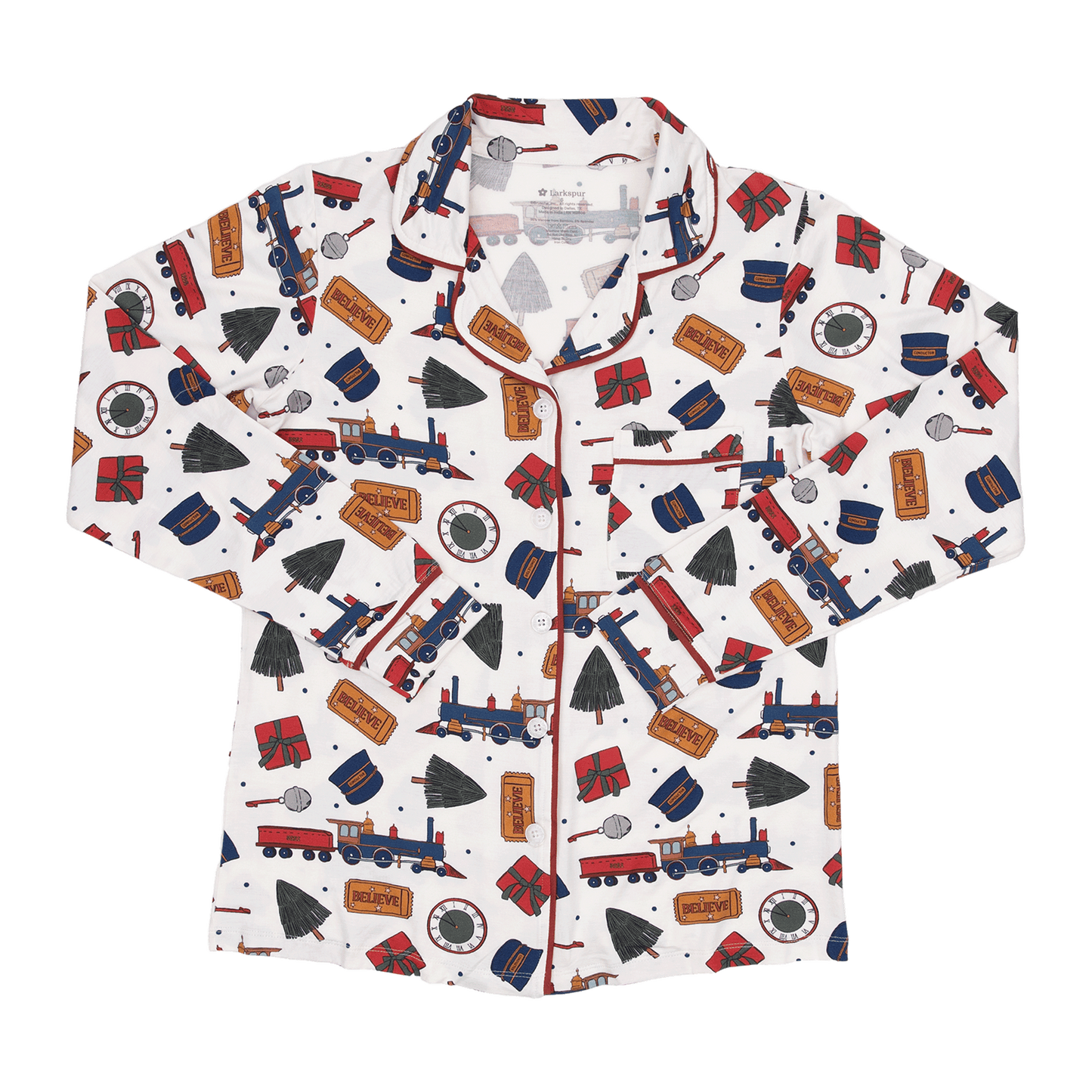 Women's Long Pajama Set in Holiday Express