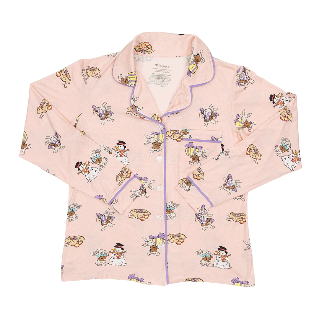 Women's Long Pajama Set in Hoppy Holidays