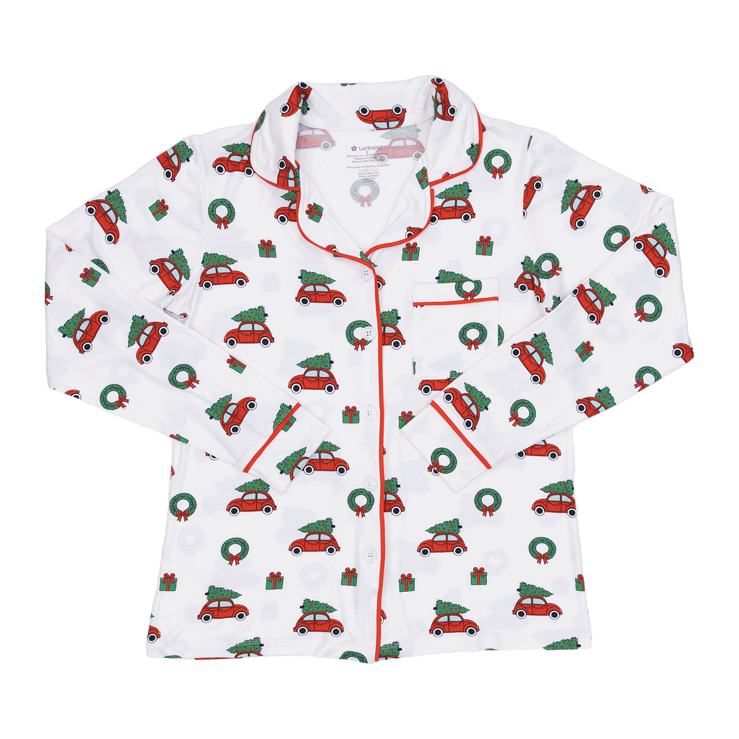 Women's Long Pajama Set in Jingle Cars