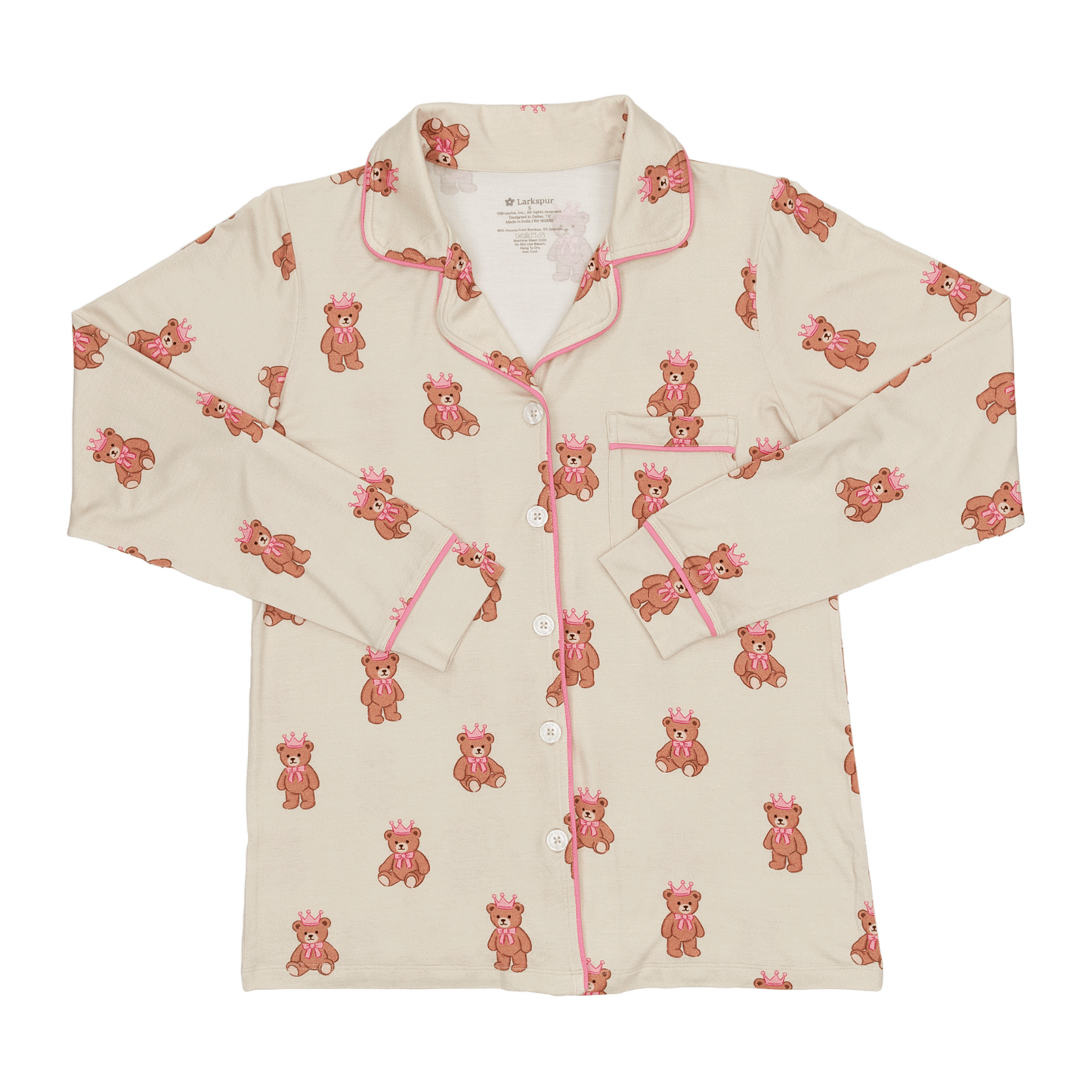 Women's Long Pajama Set in Princess Bear