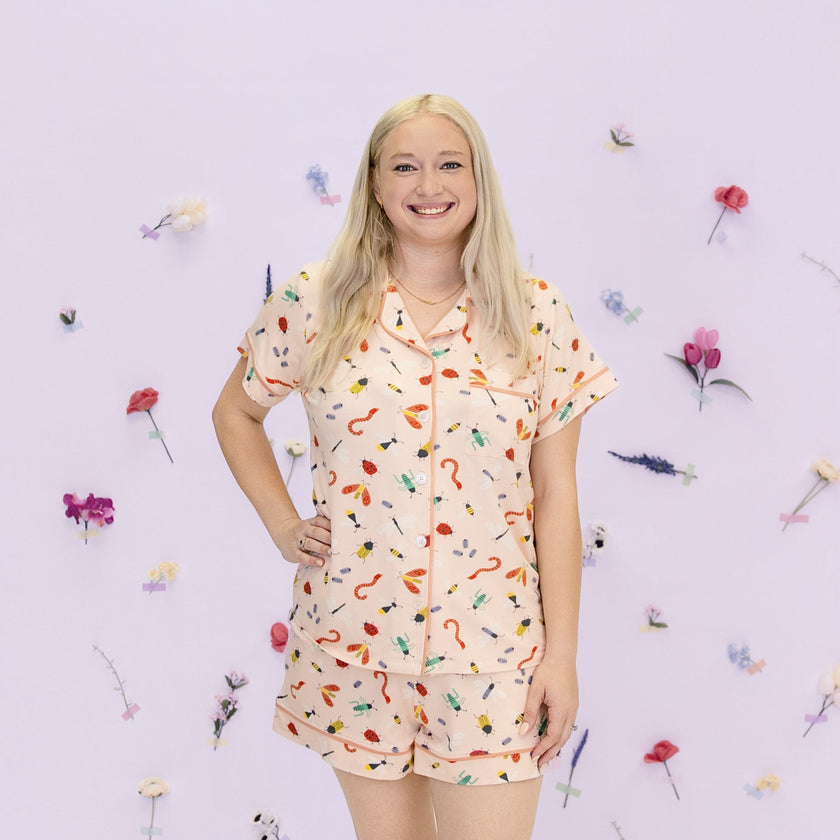 Women's Short Pajama Set in Cuddly Crawlers