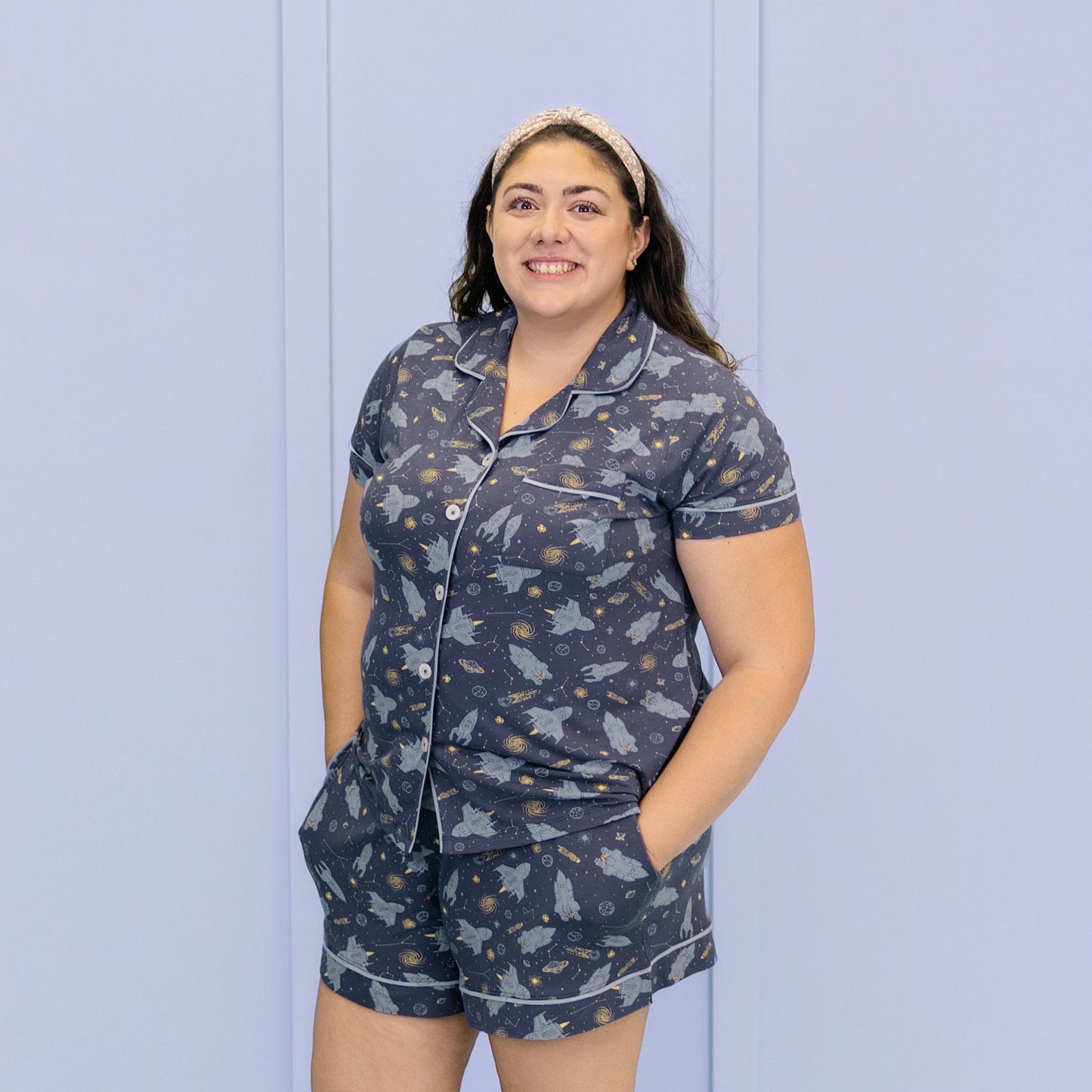 Women's Short Pajama Set in Starships