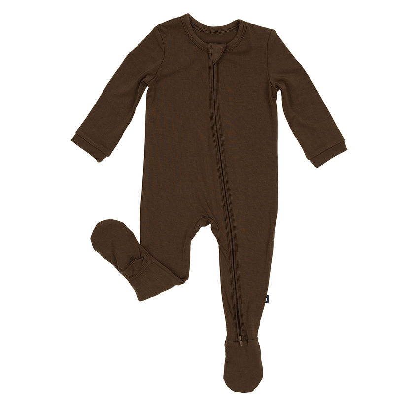 Zip Footie in Espresso