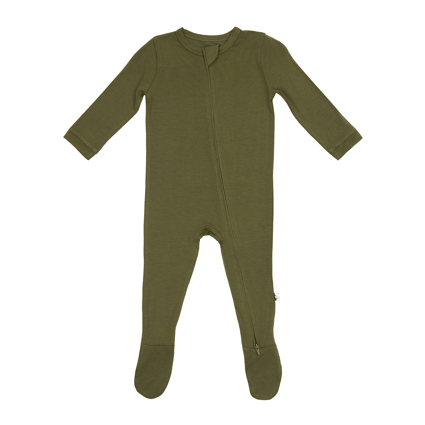 Zip Footie in Olive