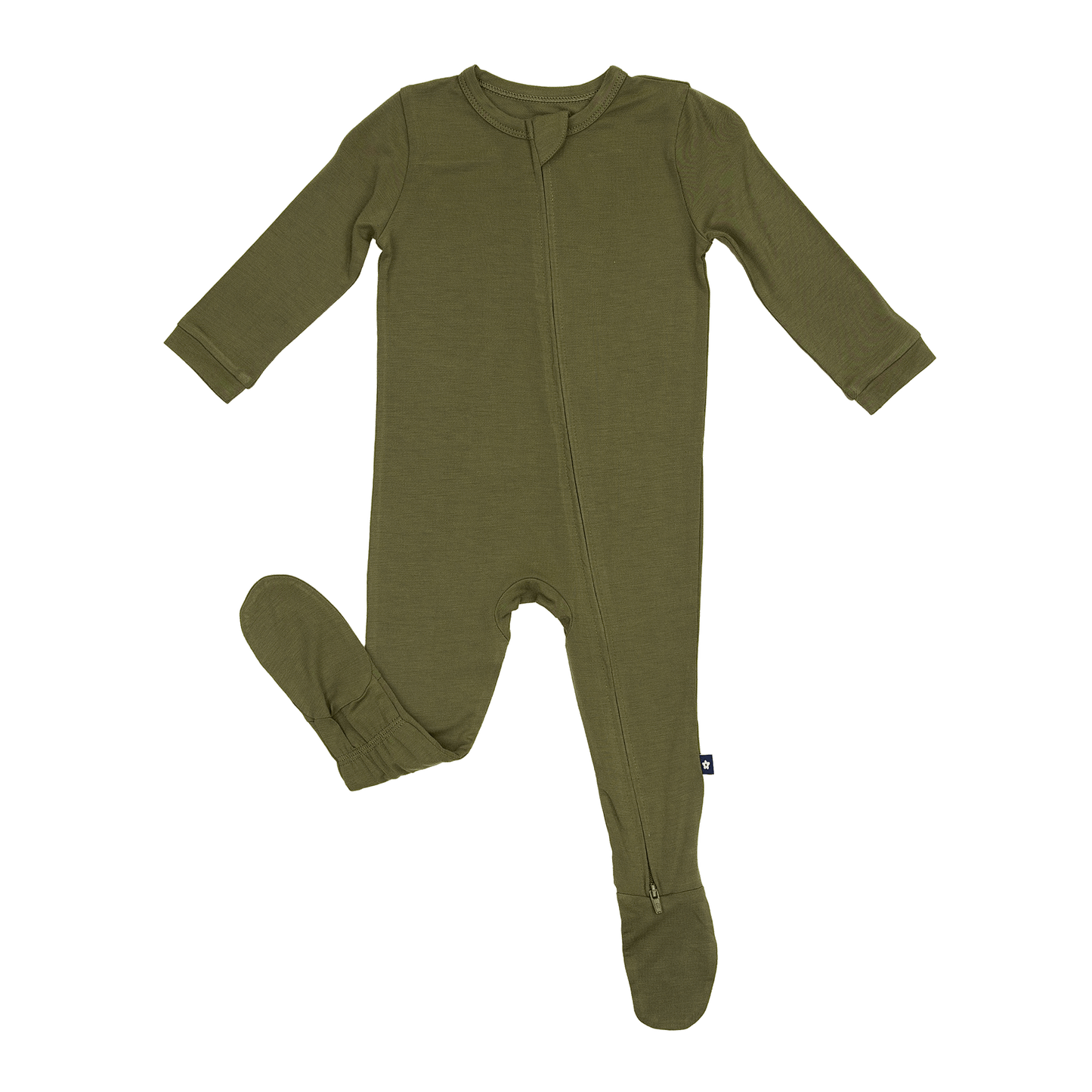 Zip Footie in Olive