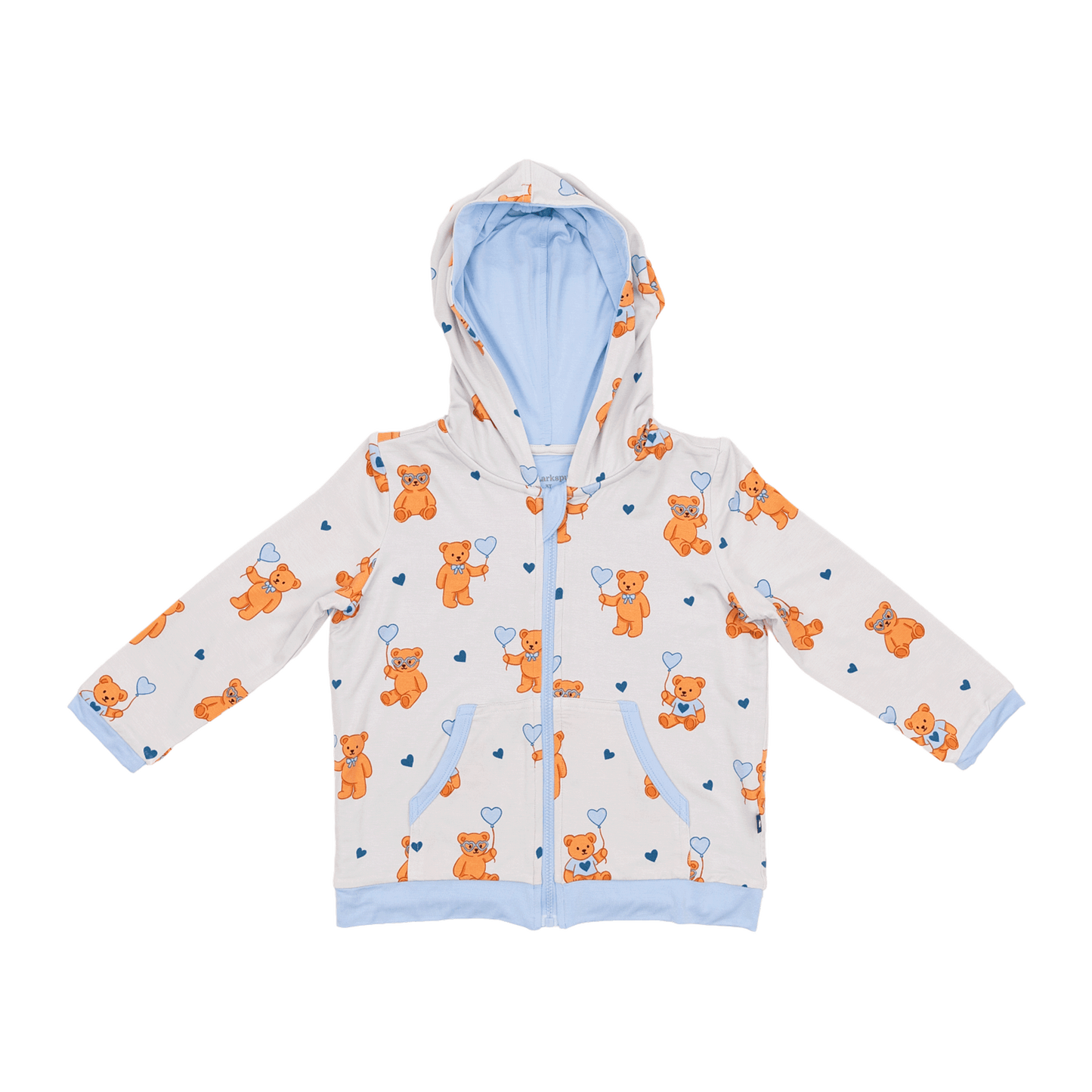 Zip Hoodie in Bluebeary