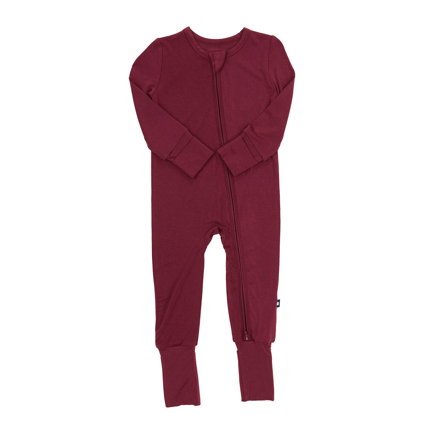 Convertible Footed Romper in Burgundy