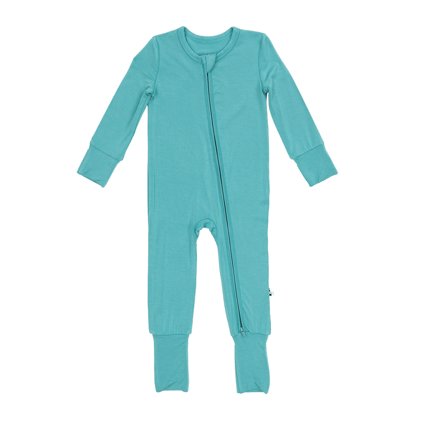 Convertible Footed Romper in Emerald
