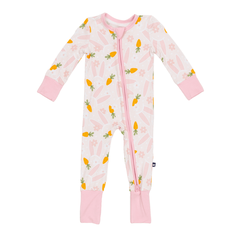 Convertible Footed Romper in Honey Bunny
