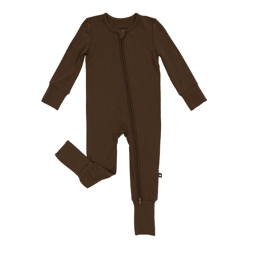 Convertible Footed Romper in Espresso