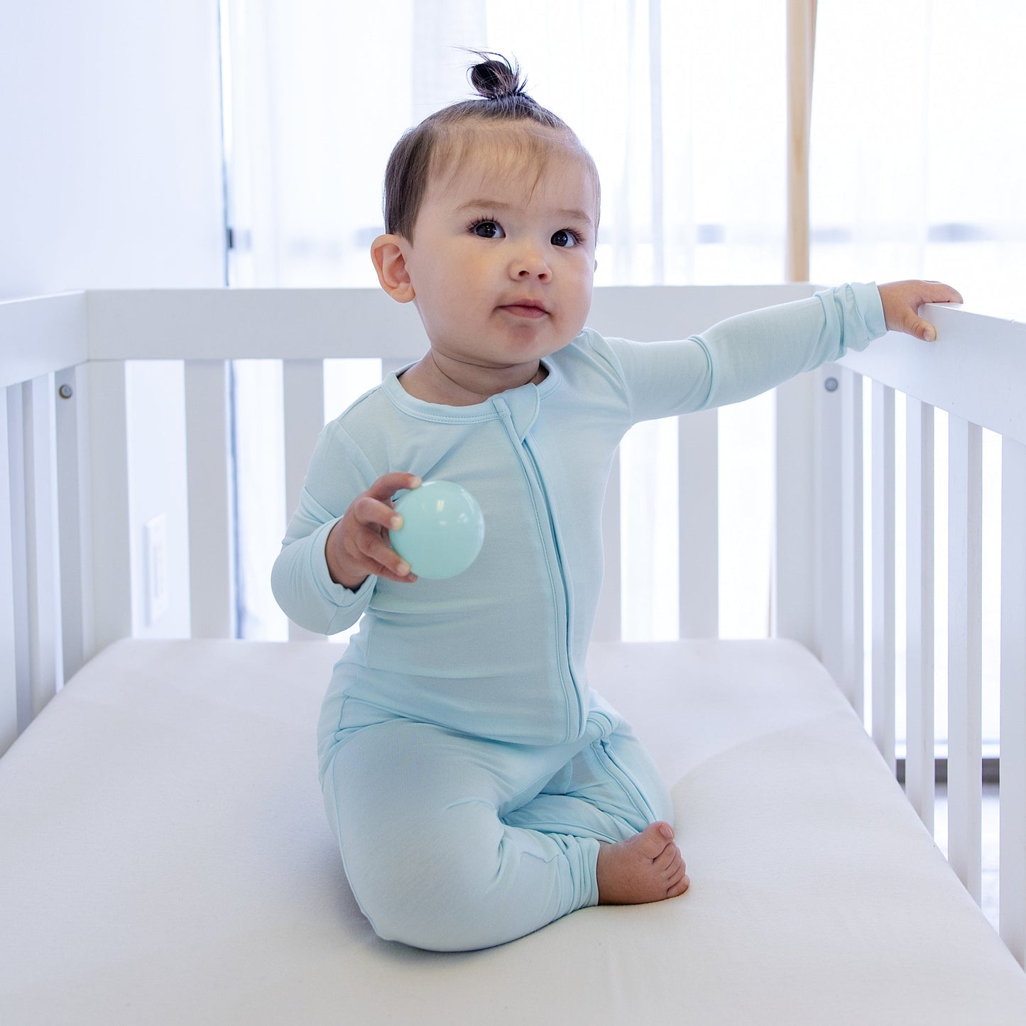 Toddler Zip Romper in Aqua - Bumbunny Baby