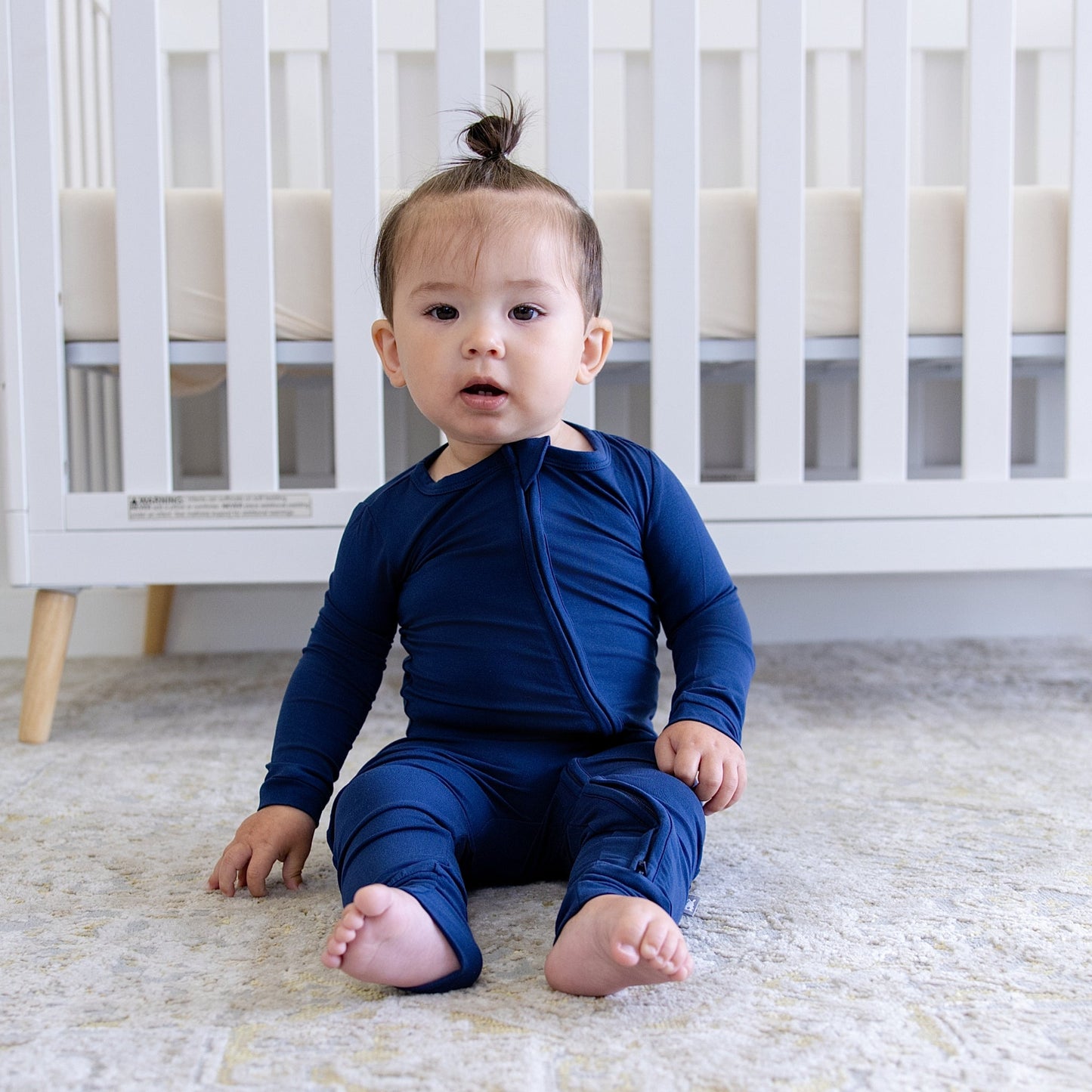 Toddler Zip Romper in Navy - Bumbunny Baby