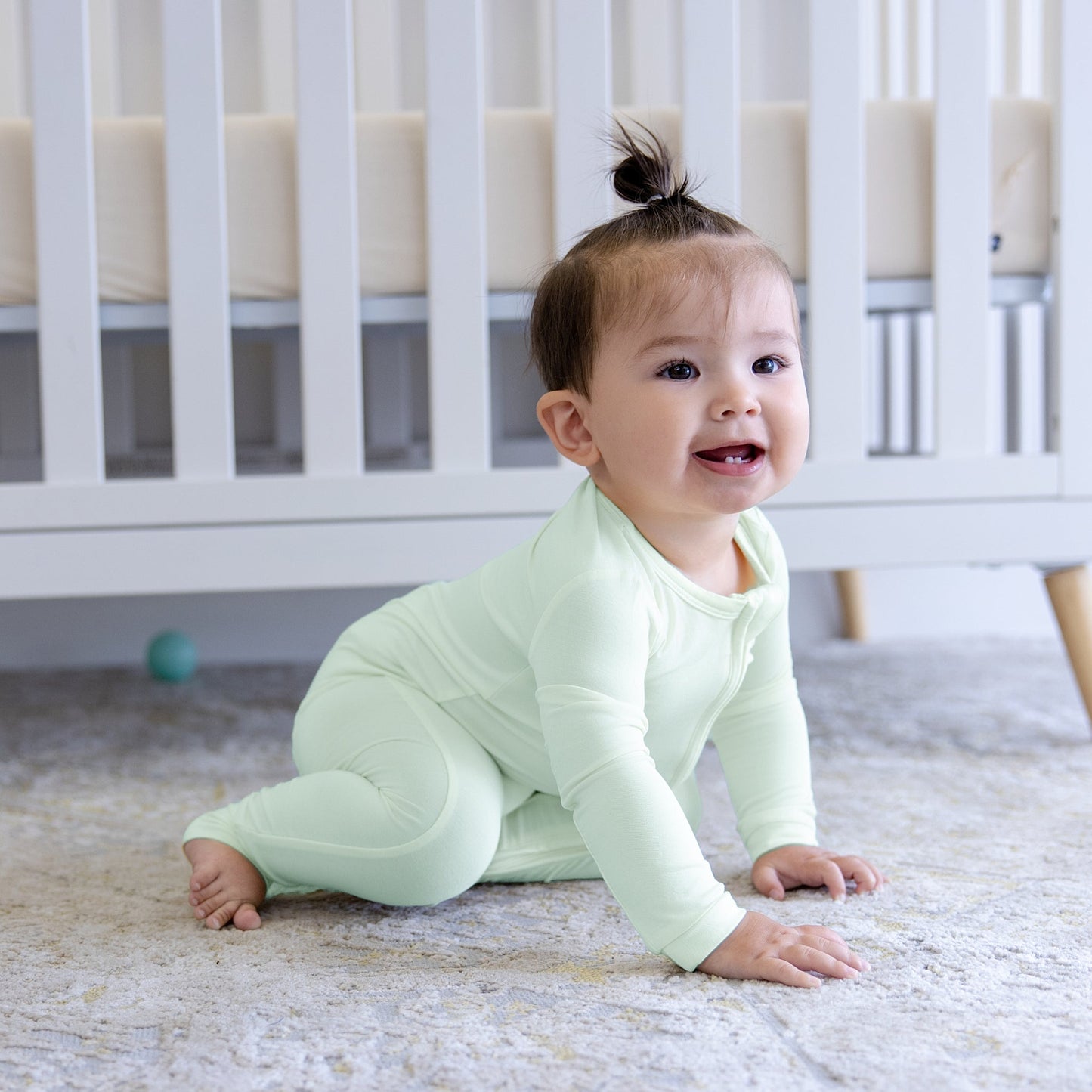 Toddler Zip Romper in Soft Mint - Bumbunny Baby