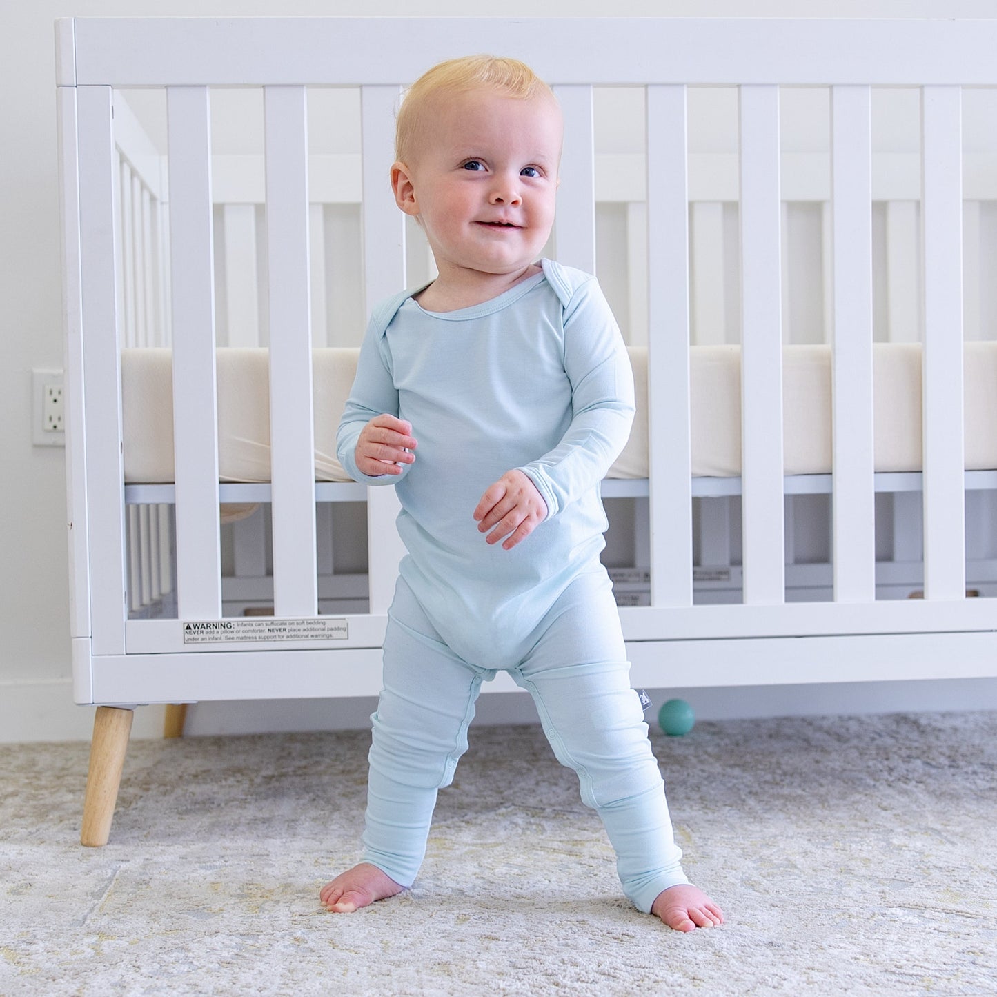 Infant Romper in Aqua - Bumbunny Baby