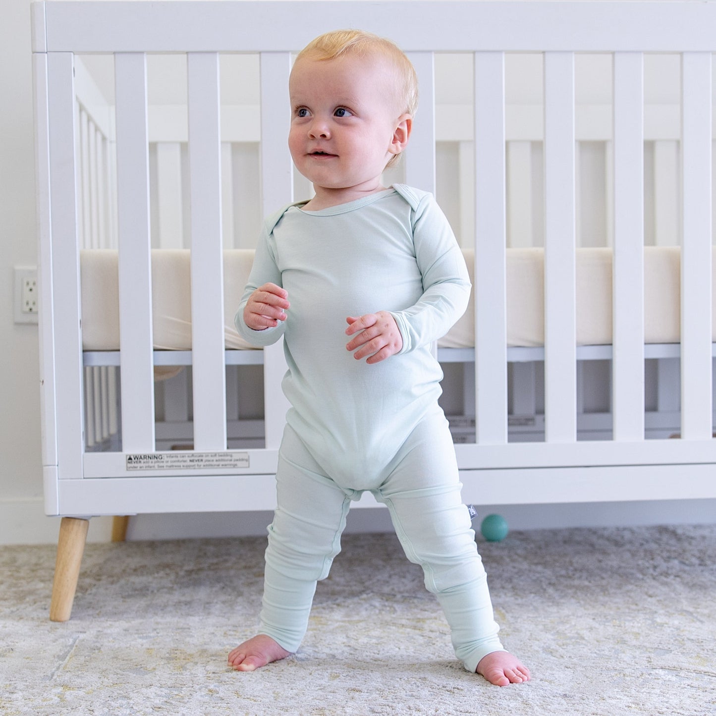 Infant Romper in Soft Mint - Bumbunny Baby