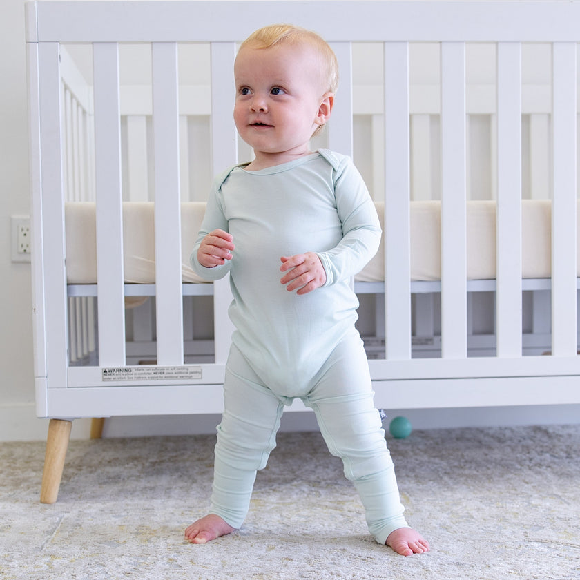 Infant Romper in Soft Mint - Bumbunny Baby