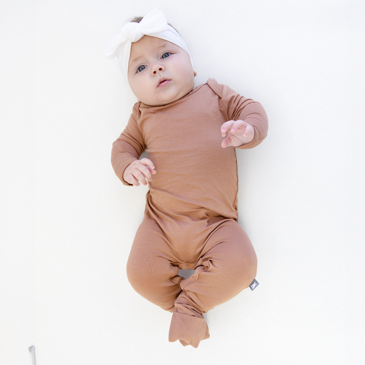 Infant Romper in Warm Tan