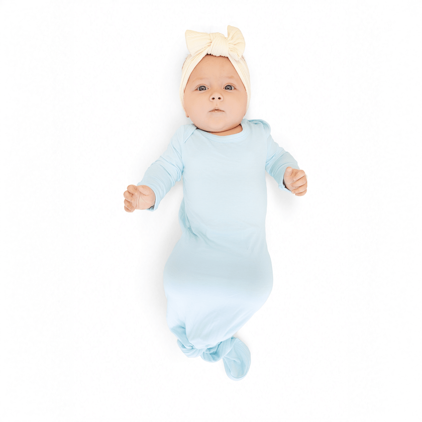 Knotted Gown in Aqua - Bumbunny Baby