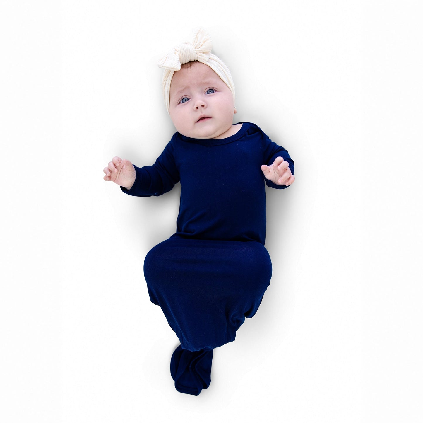 Knotted Gown in Navy - Bumbunny Baby