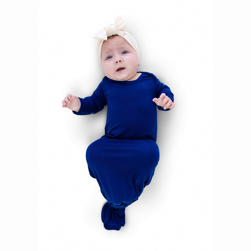 Knotted Gown in Royal Blue - Bumbunny Baby