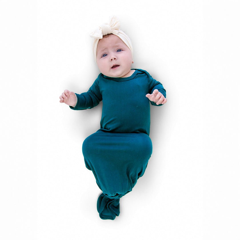 Knotted Gown in Teal - Bumbunny Baby