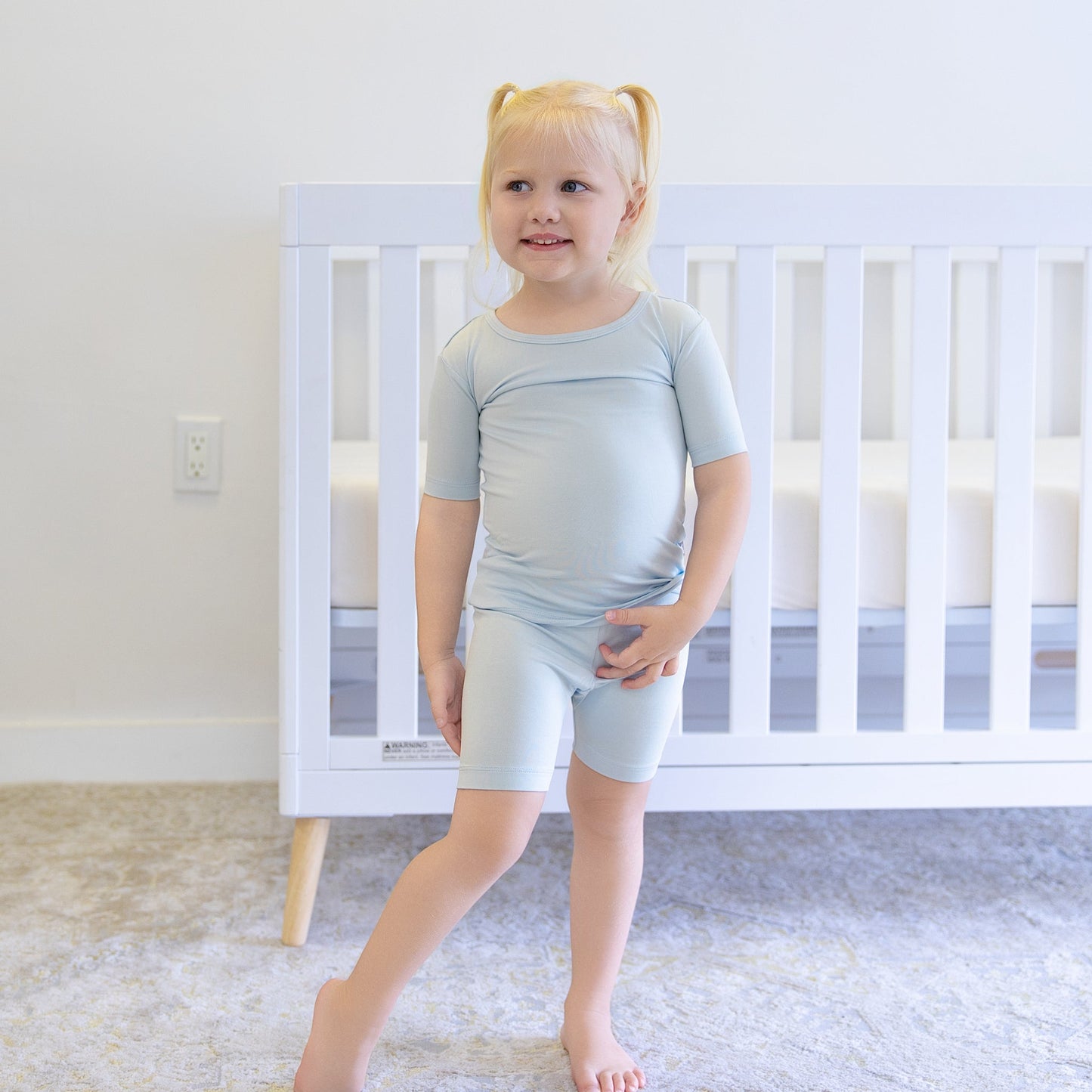 Short PJ Set in Aqua - Bumbunny Baby