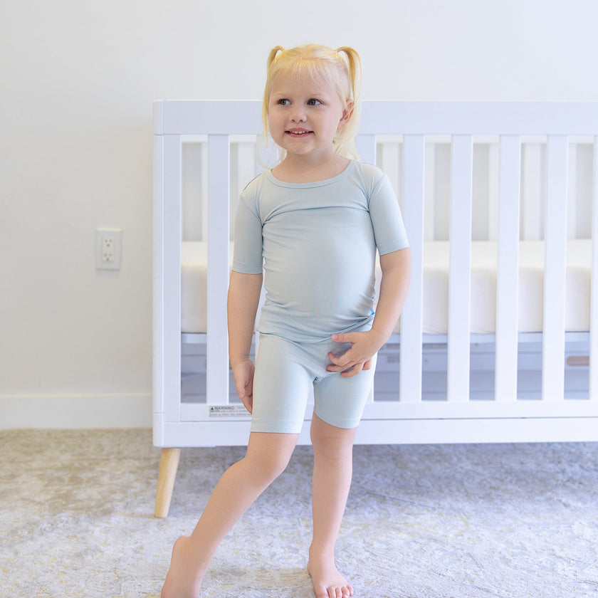 Short PJ Set in Aqua - Bumbunny Baby