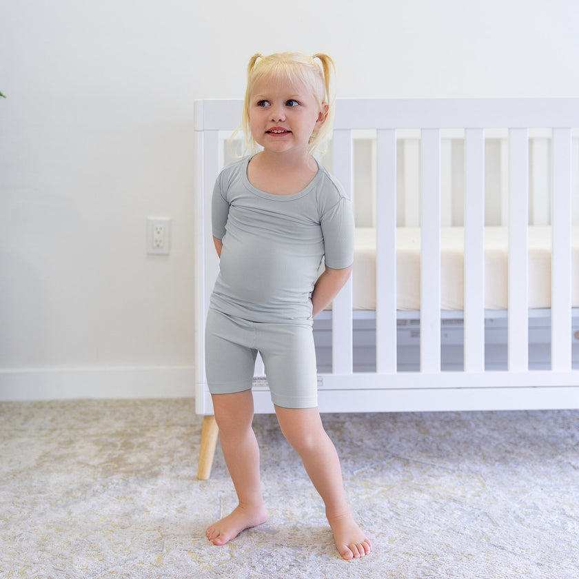 Short PJ Set in Gray - Bumbunny Baby