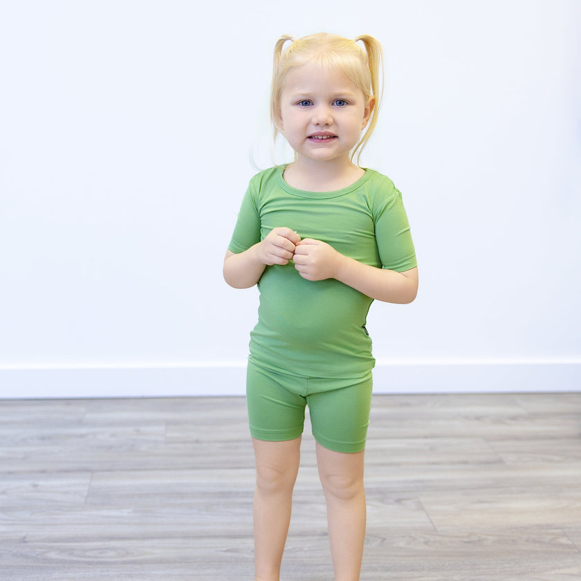 Short PJ Set in Leaf Green - Bumbunny Baby