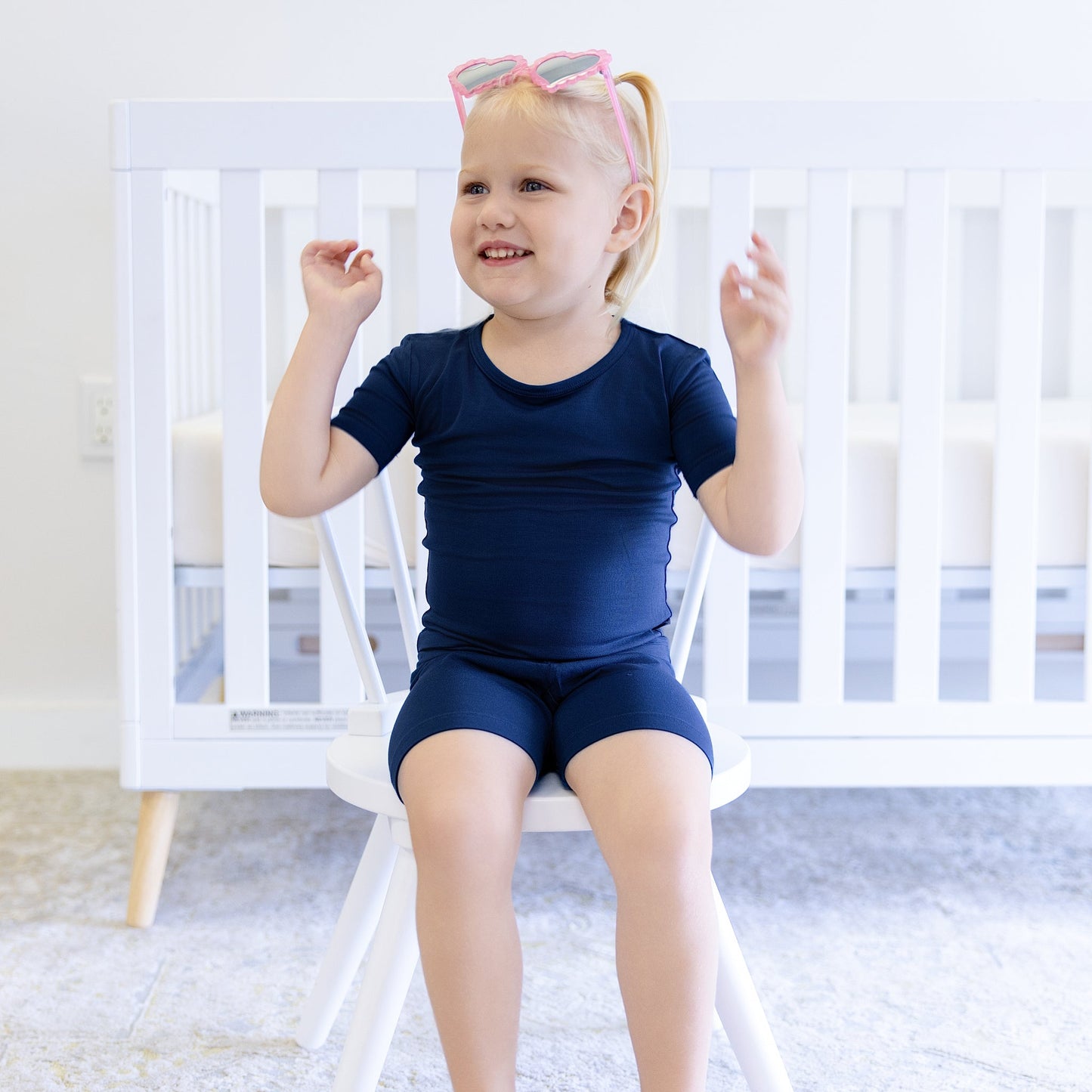 Short PJ Set in Navy - Bumbunny Baby