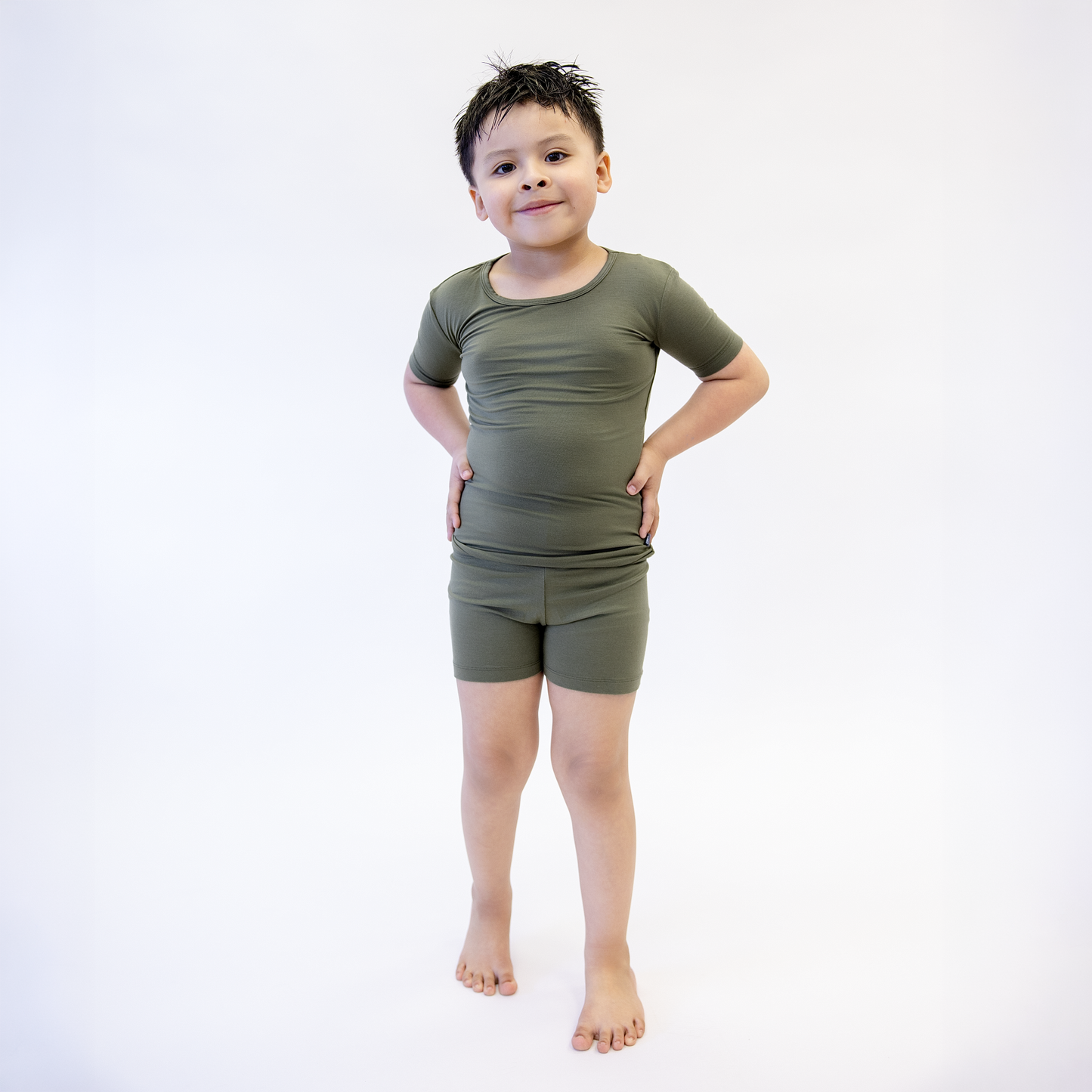 Short PJ Set in Olive Green