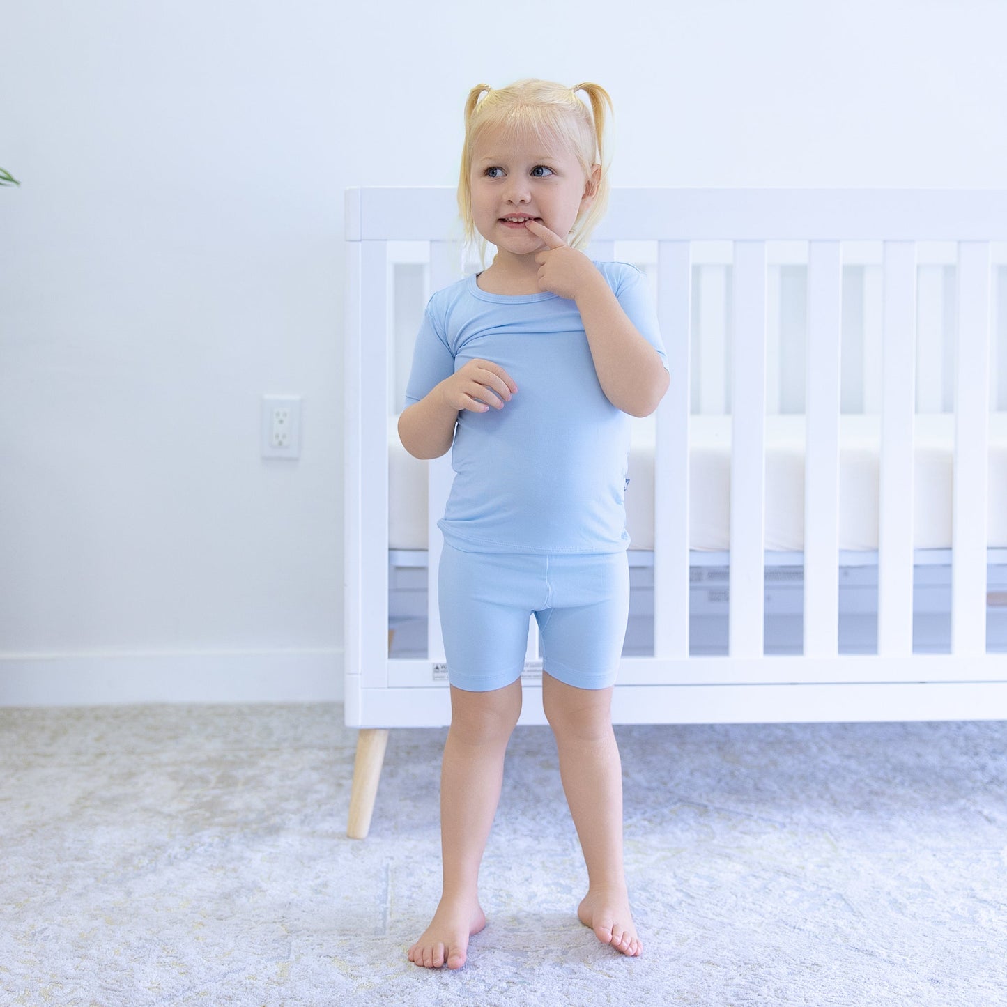 Short PJ Set in Sky Blue - Bumbunny Baby