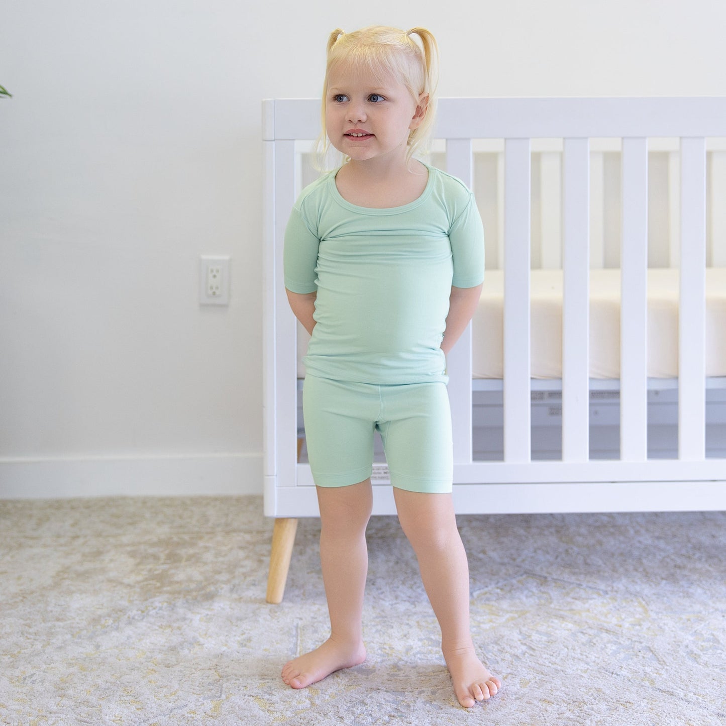 Short PJ Set in Soft Mint - Bumbunny Baby