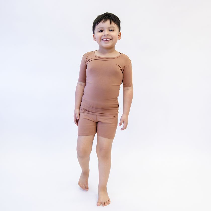 Short PJ Set in Warm Tan