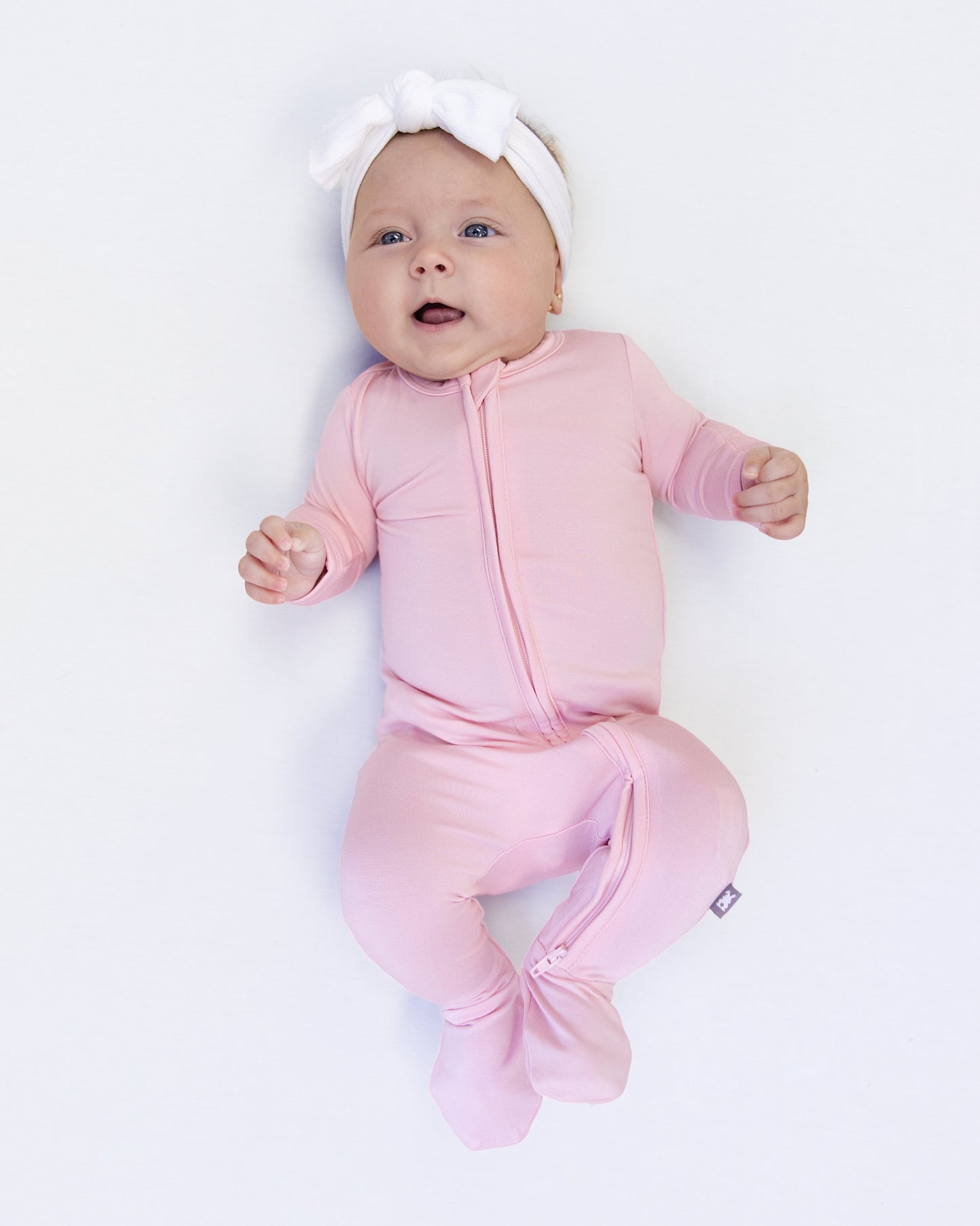 Zip Footie in Blush Pink - Bumbunny Baby