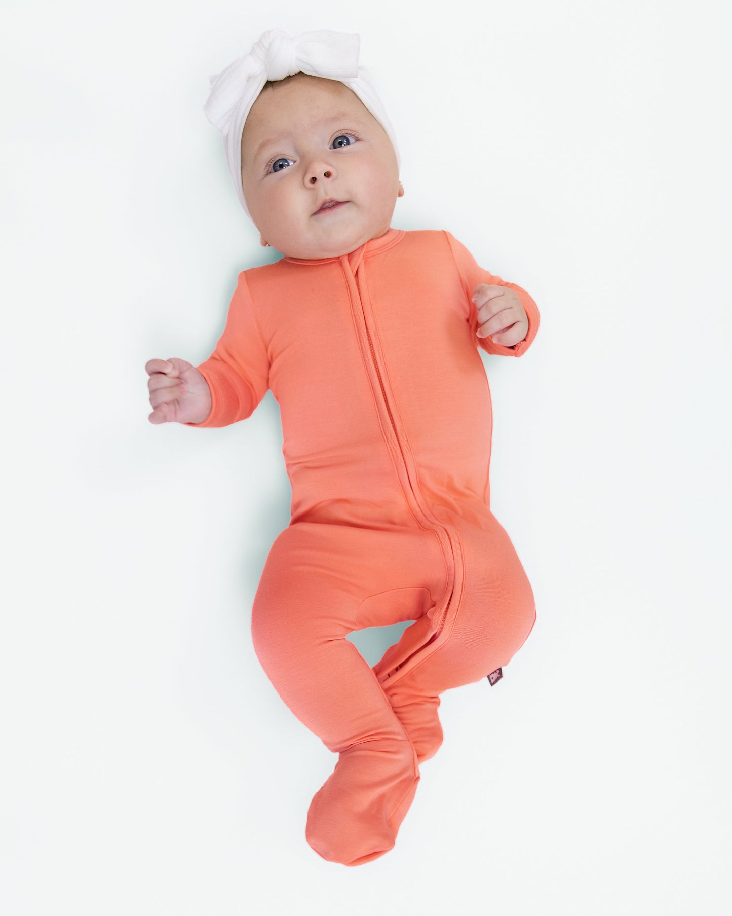 Zip Footie in Coral - Bumbunny Baby